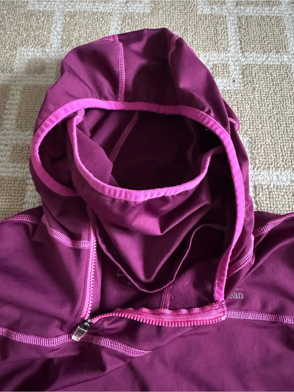L.L. Bean Fleece Lined Performance Hoodie Pullover Purple Girls  Large 14-16